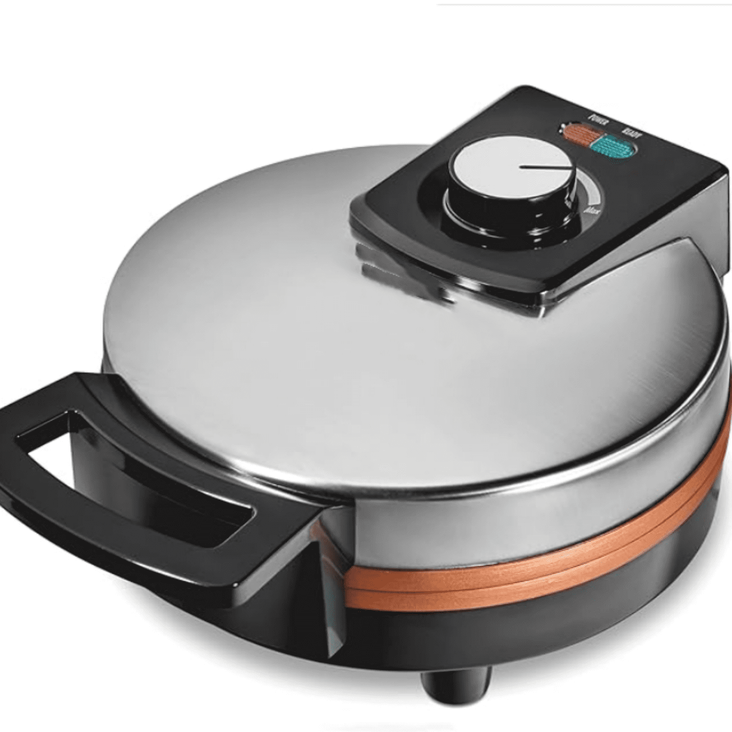 Belgian Waffle Maker with PFAS-Free Non-Stick Ceramic-Coated Plates, Browning Control, Indicator Lights, Stainless Steel