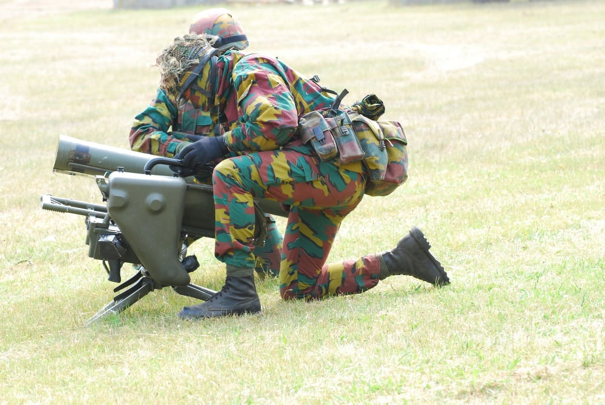 Belgian soldiers setting up the Milan guided anti-tank missile system Canvas Art - Luc De JaegerStocktrek Images (34 x 23)