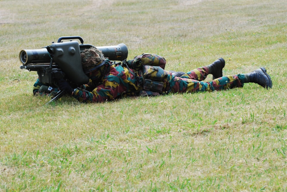 Belgian soldiers setting up the Milan guided anti-tank missile system Canvas Art - Luc De JaegerStocktrek Images (34 x 23)