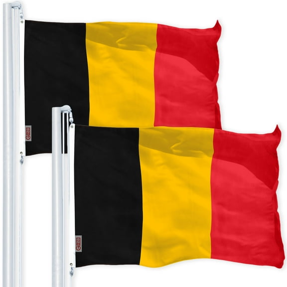 Belgium Belgian Flag 3x5FT 2-Pack 150D Printed Polyester By G128