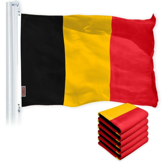 Belgium Belgian Flag 3x5FT 5-Pack 150D Printed Polyester By G128