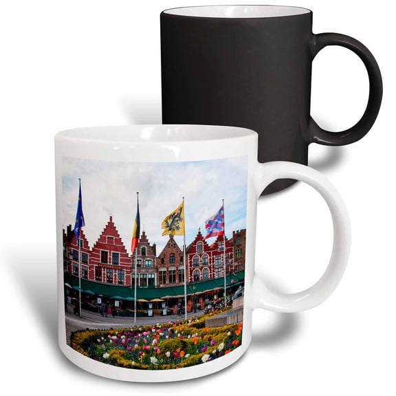 3drose, Belgium, Brugge, Market Square, 11oz Magic Transforming Mug