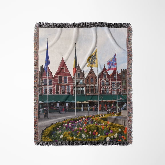Belgium, Brugge, Market Square, Woven Blanket