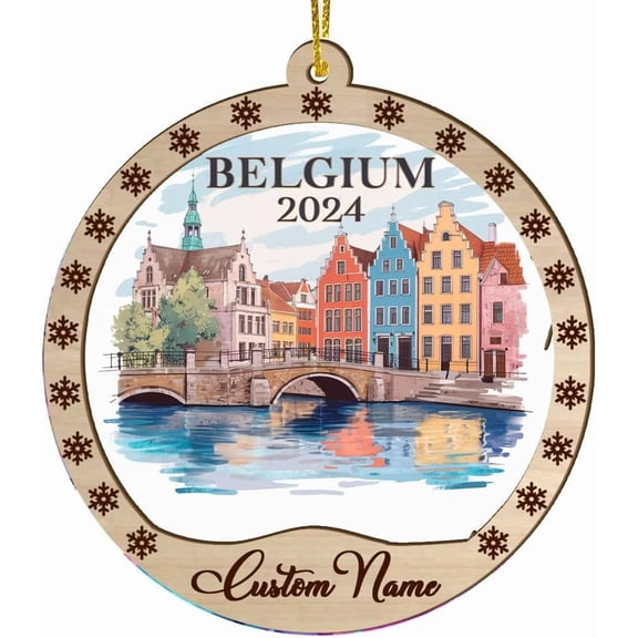 Belgium Christmas Suncatcher, Belgium Suncatcher, Christmas Stained Glass, Belgium Custom Suncatcher, Personized Christmas Stained Glass, Belgium Bauble G1otRE (Belgium)