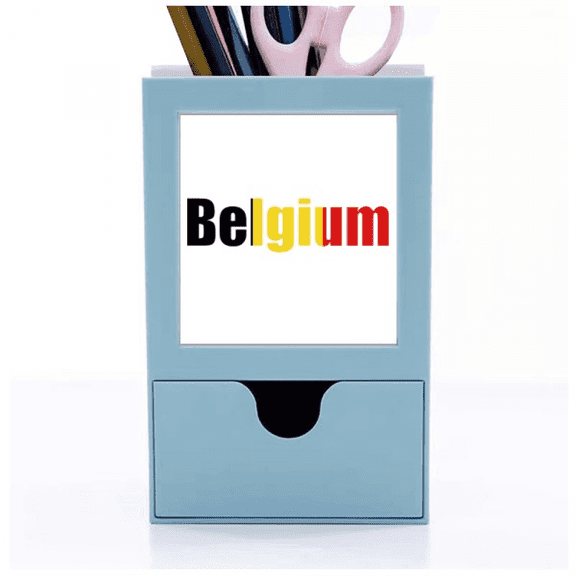 Belgium Country Flag Name Desk Supplies Organizer Pen Holder Card