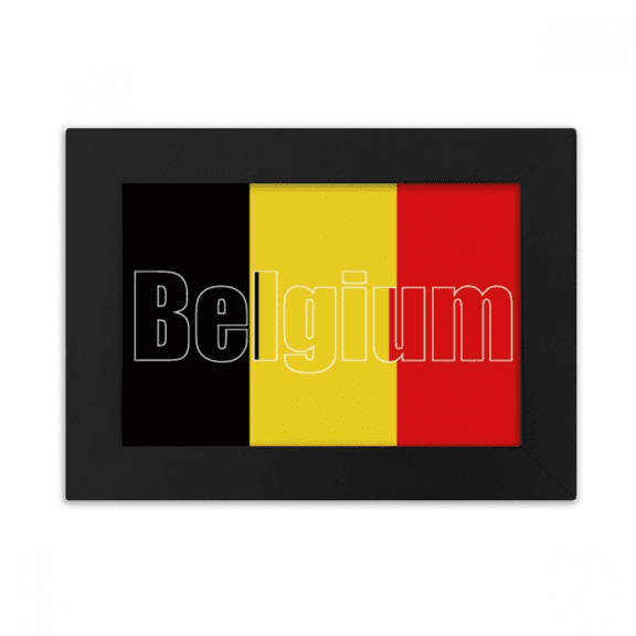 Belgium Country Flag Name Desktop Photo Frame Ornaments Picture Art Painting