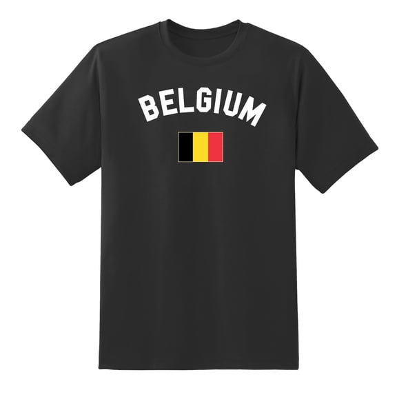 Belgium Country Flag Sports Fan Belgium Pride Fashion T Shirt Men or Women Black