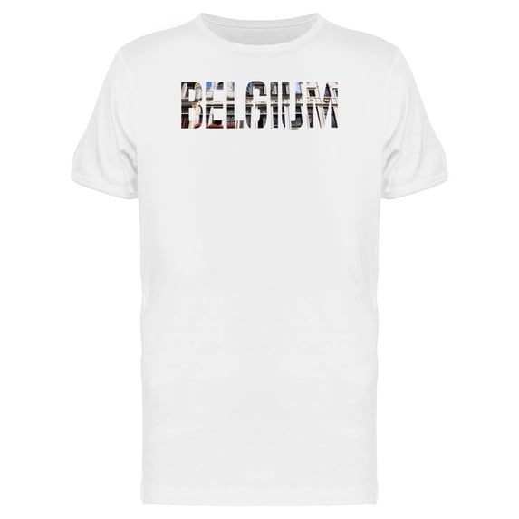Belgium Country Name With Photo Tee Men's -Image by Shutterstock