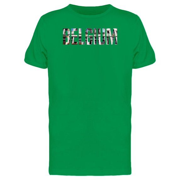 Belgium Country Name With Photo Tee Men's -Image by Shutterstock