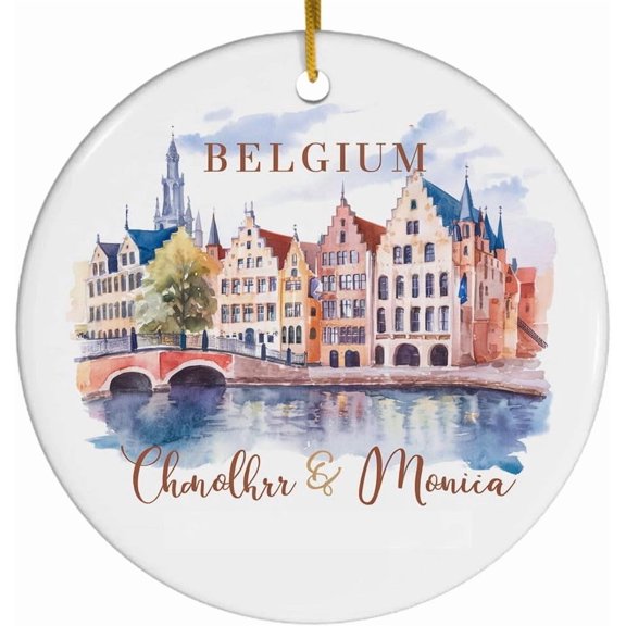 Belgium Engagement Christmas Ornament, Belgium Ornament, Engagement Ornaments, Engagement Custom Ornament, Engagement Gift, Belgium Wedding kd8qHn