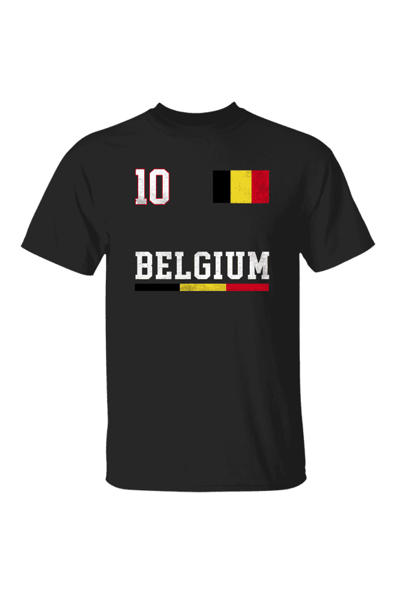 Belgium Flag Emblem Belgian Pride Proud Men Women Soccer Fan T-Shirt