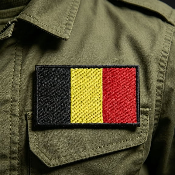 Belgium Flag Embroidered Patch Black Yellow Red Hook & Loop Patch Belgian National Flag Tactical Patch Removable Emblem for Jacket Vest Hat Backpack Uniform DIY Decor Gift