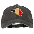 thumbnail image 1 of Belgium Flag Map Embroidered Washed Cotton Twill Cap - Black OSFM, 1 of 5