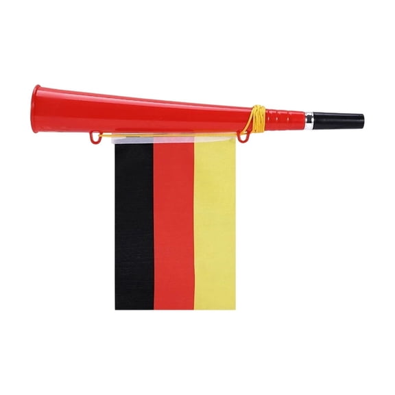 Belgium Flag Printed Cheer Trumpet, Durable Lightweight Plastic Material, Standard Cheering Size, Portable Noisemaker for Athletic Event Football Watch Party & Sports Fan Daily Use