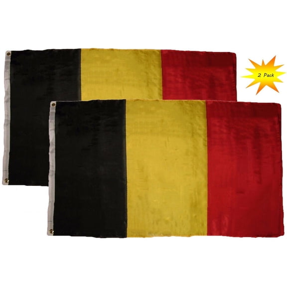 Belgium Flags - 2-Piece Outdoor 3x5 Feet Belgium Flags, Belgian National Flag