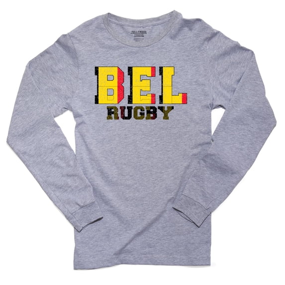 Belgium Rugby - Olympic Games - Rio - Flag Men's Long Sleeve Grey T-Shirt