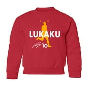 Belgium Soccer Tribute 2024 - Air Lukaku Inspired Youth Crewneck Sweatshirt (Red, Youth Small)