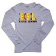 thumbnail image 1 of Belgium Table Tennis - Olympic Games - Rio - Flag Men's Long Sleeve Grey T-Shirt, 1 of 2