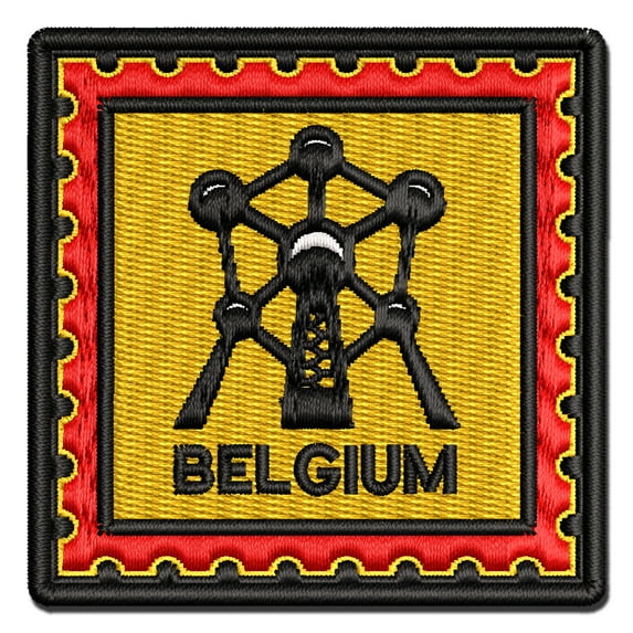 Belgium Travel The Atomium Brussels Applique Multi-Color Embroidered Hook & Loop Patch - 2.0 Inch Mini