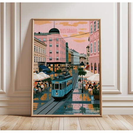 Belgrade Architecture Travel City Print Winter Wall Art, Unframed Paper Print