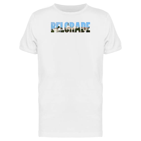Belgrade City Name With A Photo T-Shirt Men -Image by Shutterstock, Male x-Large