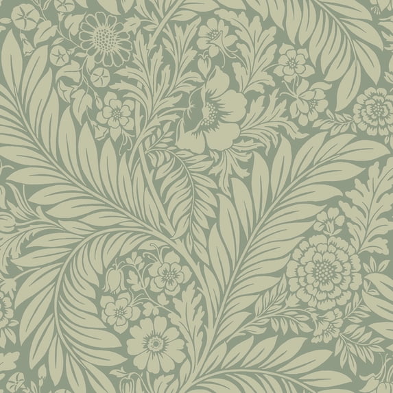Belgravia Decor Florence Green Leaf Wallpaper