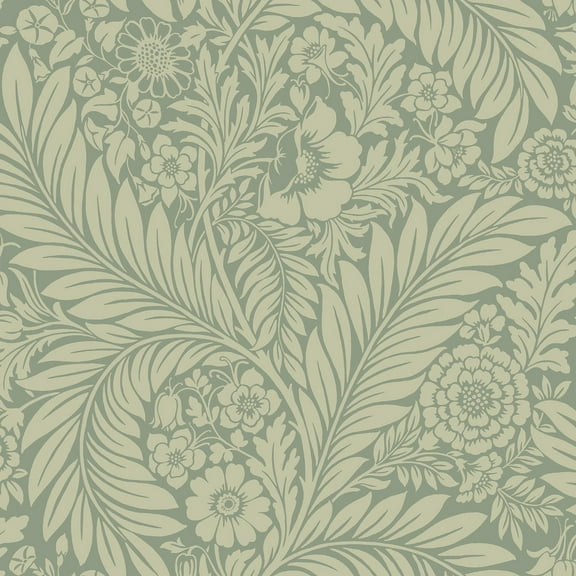 Belgravia Decor Florence Green Leaf Wallpaper