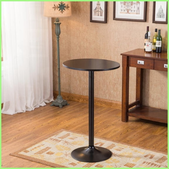 Belham Classic Black Metal Coffee Table - Sleek Adjustable Design for Home Bar/Dining, Fits Standard Bar Stools