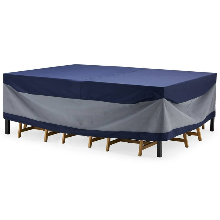Belham Living 11 x 7 x 3 Blue and Gray Rectangular Patio Furniture Set Cover 9 Pieces Walmart