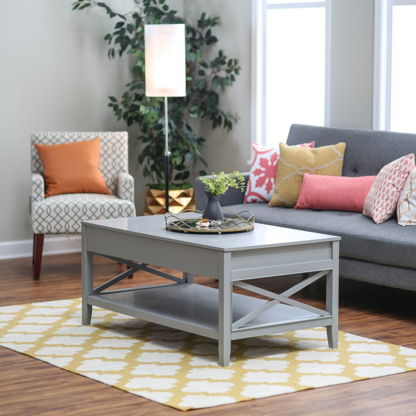 Belham Living Hampton LiftTop Coffee Table Gray