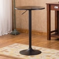 Belham High Pub Round Adjustable Height Bar Table with Tall Metal Circle Base in Black - Walmart.com