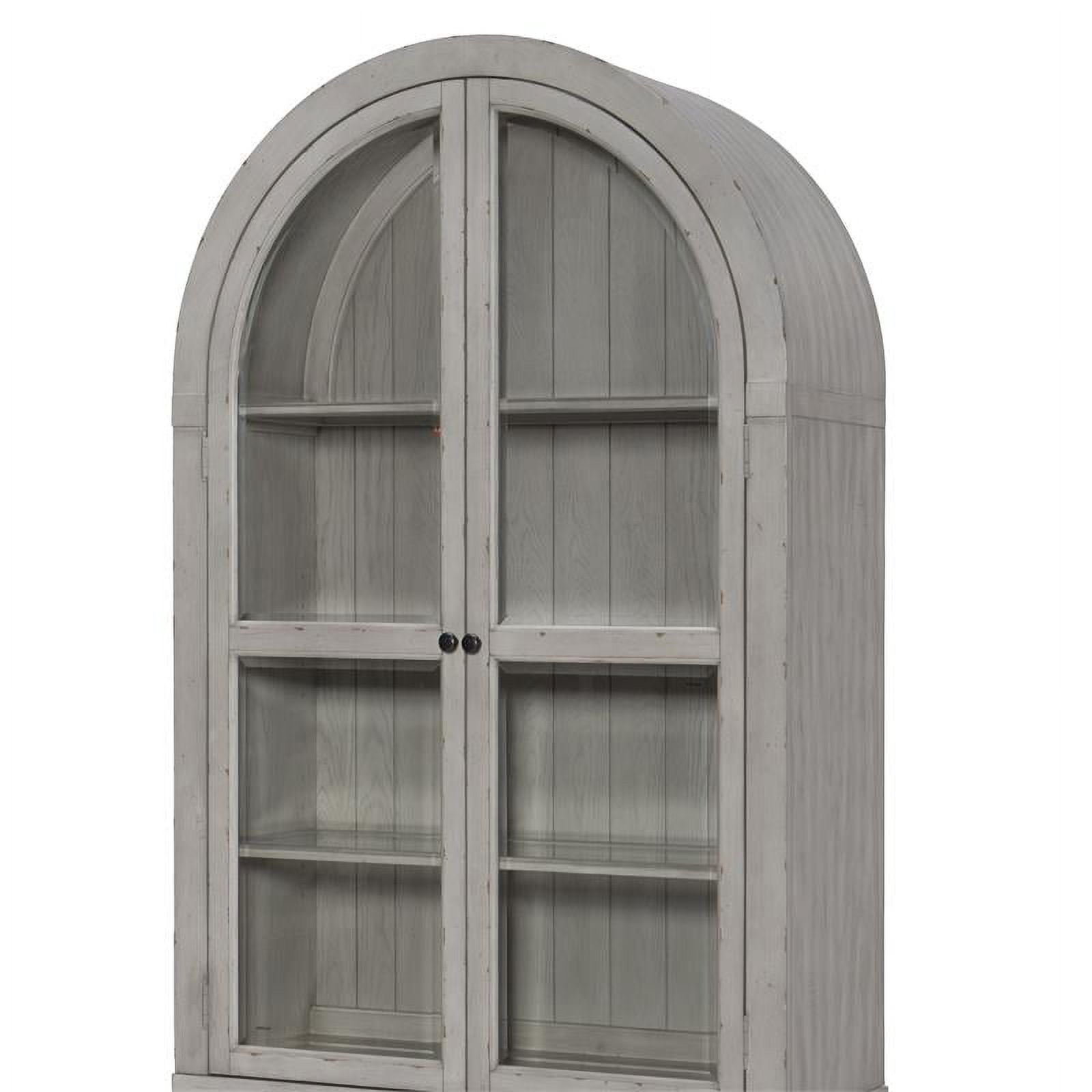 Photo inspiration: Beautiful Display Shelves Using Weathered Wood Reference: Belhaven Display Cabinet Top With Glass Shelves In Weathered Plank