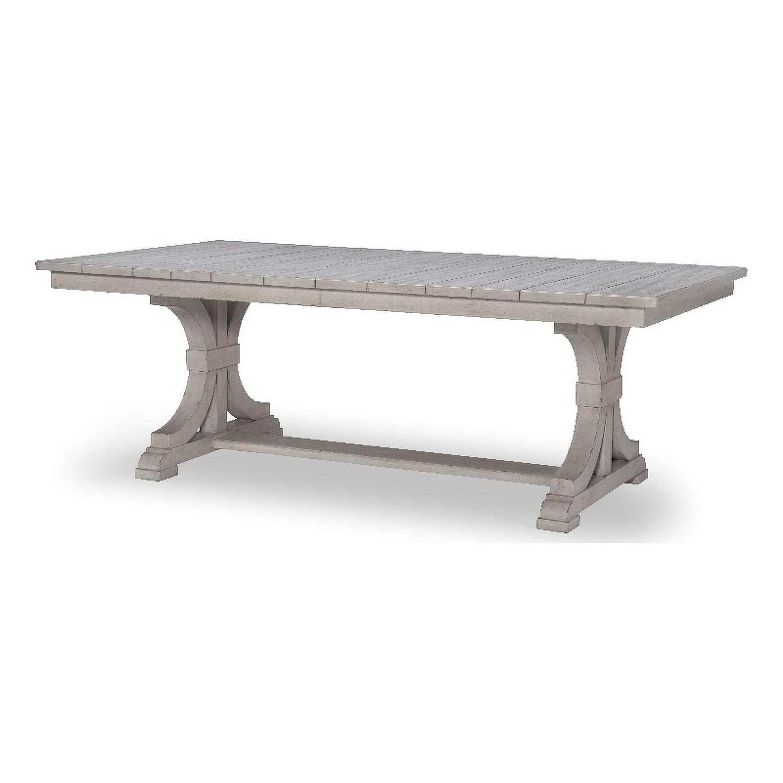 Belhaven Extendable Wood Trestle Table in Weathered Plank Finish