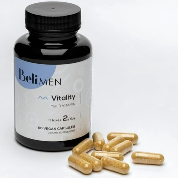 Beli Men Prenatal Multivitamin Preconception Fertility Support, Enhanced Sperm Health, Sperm Count & Motility, Testosterone, 60 Capsules with Vitamin E, B6, B12, Zinc, Folate & CoQ10, 30-Day Supply