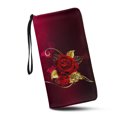 Belidome Gothic Rose Wallets for Womens Around Zipper Long Purse RFID