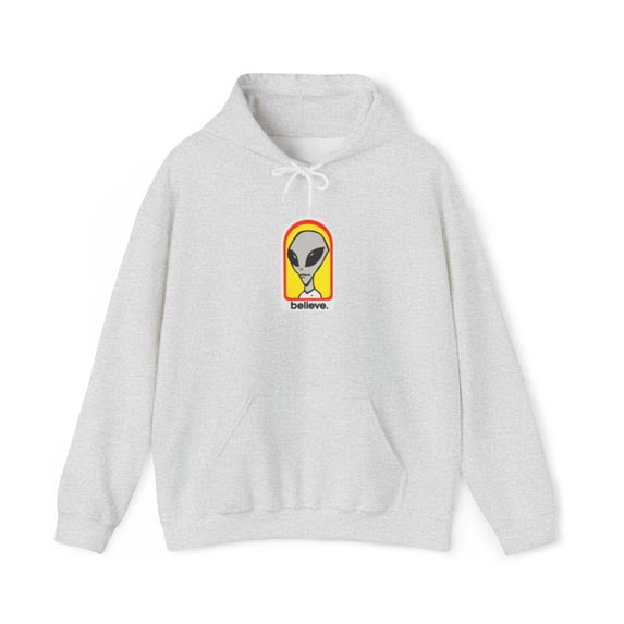 Believe Alien Workshop Skateboard 90s 00s Vintage Classic Hoodie Print - XL / Ash