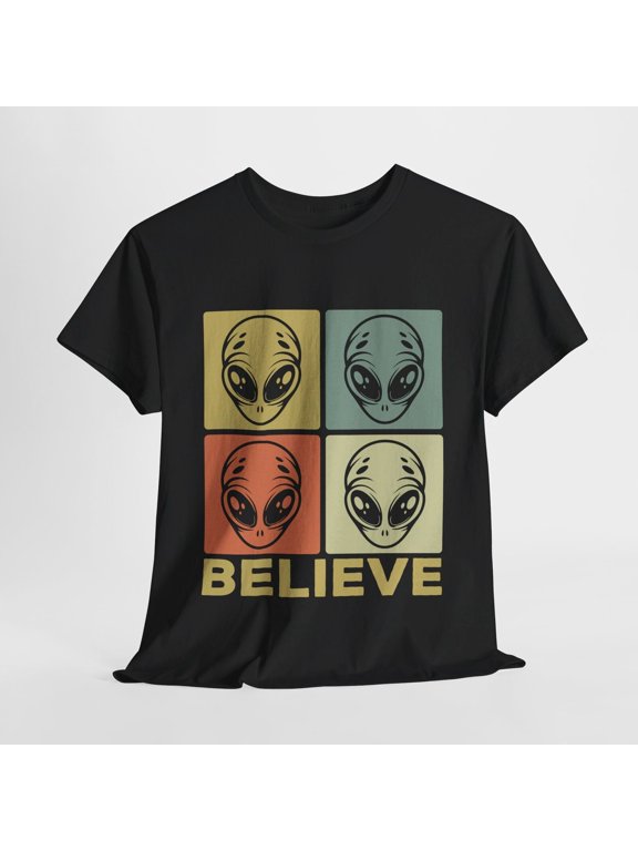 Believe Alien t-shirt, Cool Alien shirt, Unisex Heavy Cotton Tee, Cool tshirt,