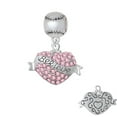 thumbnail image 1 of Believe Banner on Pink Crystal Heart - Softball Charm Bead, 1 of 1