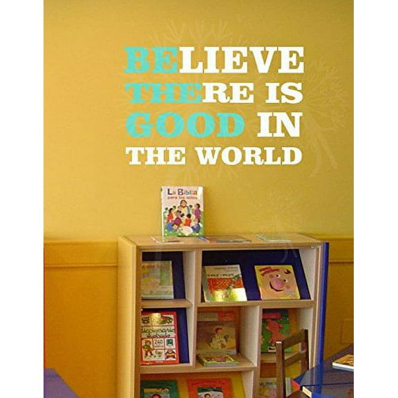 Believe Be the Good Vinyl Wall Decals Wall Words Stickers, 23x15-Inch, Mint/White