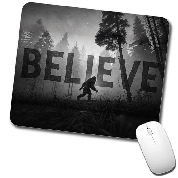 Believe Bigfoot Fantasy Creatures Mouse Pad Low Profile Gaming Mat