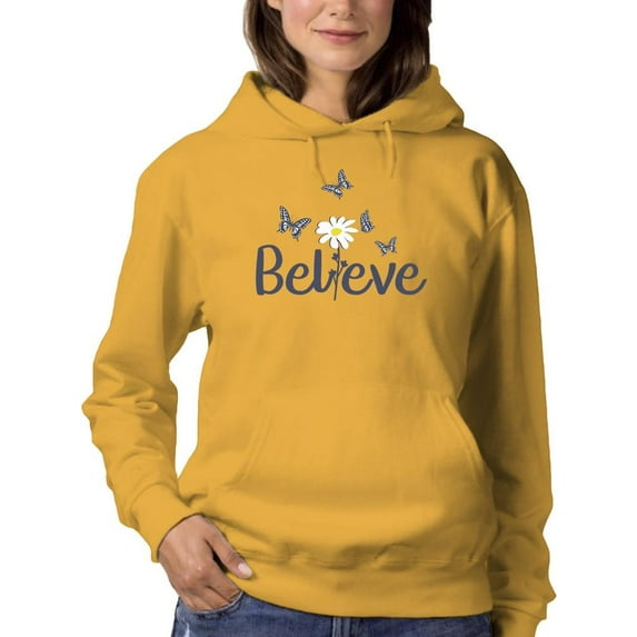 Believe Butterflies Hoodie Women -Image by Shutterstock, Female x-Large
