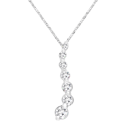 Brilliance Fine Jewelry Journey 1/4 Carat Lab Grown Diamond Pendant Necklace In Sterling Silver