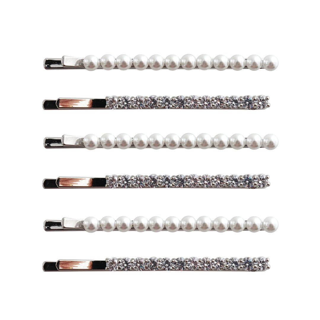 Believe By Brilliance Fine Silver Plate CZ Pearl Bobby Pin