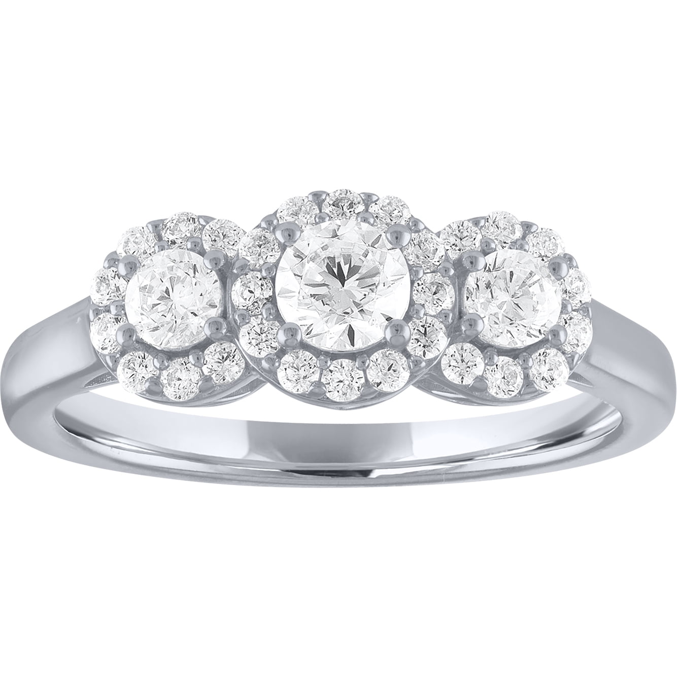 Believe By Brilliance Simulated Diamond Three Stone Ring in Sterling Silver