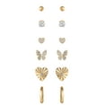 thumbnail image 1 of Believe by Brilliance Women's 14kt Gold Flash Plated Cubic Zirconia Earring Set of 6 Pairs, 1 of 5
