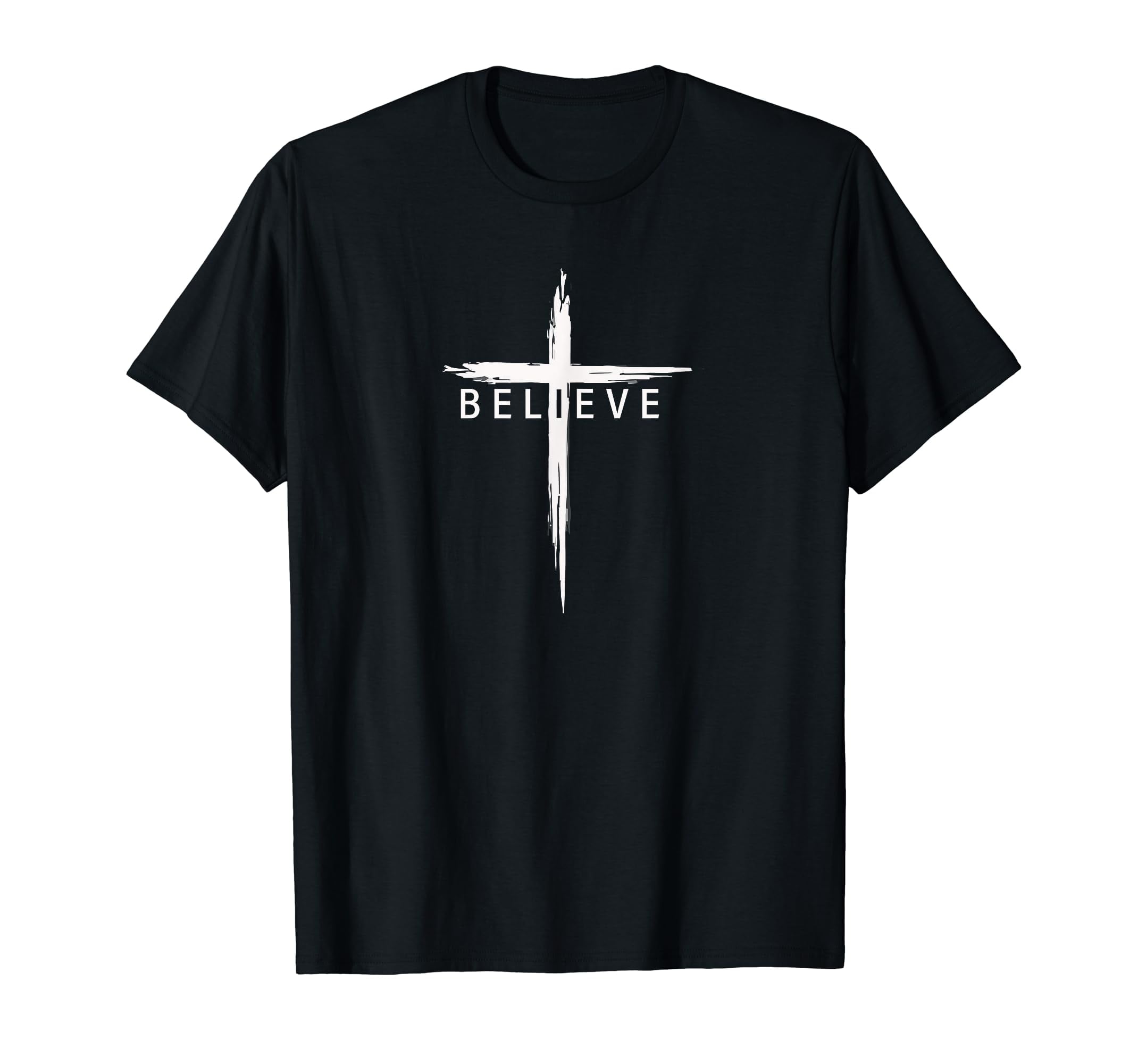 Believe Christian Cross Jesus Christ Christians Men Women Black T-Shirt ...