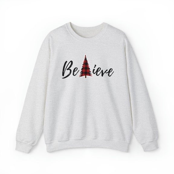 Believe Christmas Tree Design Unisex Heavy Blend™ Crewneck Sweatshirt