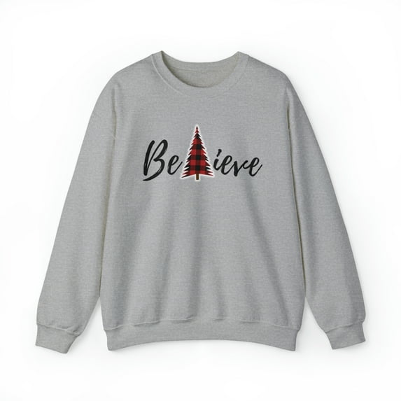 Believe Christmas Tree Design Unisex Heavy Blend™ Crewneck Sweatshirt