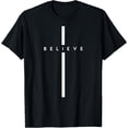 thumbnail image 1 of Believe Cross God Jesus Easter Christian Religious Men Women T-ShirtMen and women, Black T-shirt, size: Extra large, 1 of 4