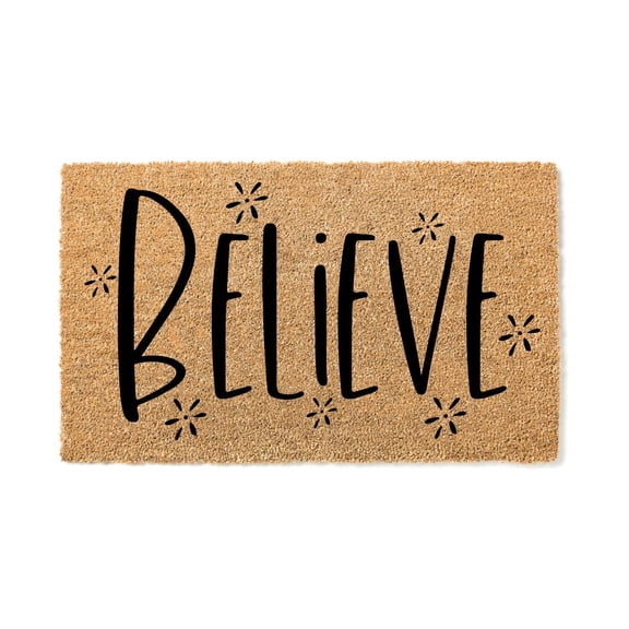 Believe Doormat - Coir Welcome Door Mat (18"x30")